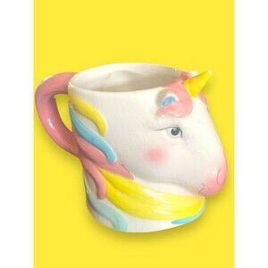 Unicorn Head Pink Pastel White Coffee Mug Cup Have a Magical Morning Cute Fun